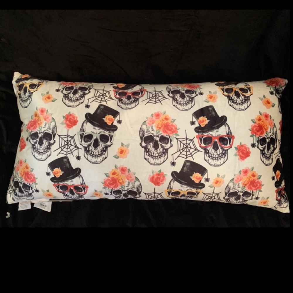 Velvet Skull Body Pillow